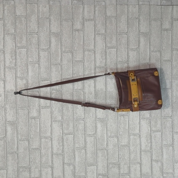 Tignanello Brown and Yellow Crossbody Bag - Picture 2 of 6